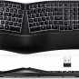 Backlit Wireless Ergonomic Keyboard USB Split Keyboard with Wrist Rest and Comfo