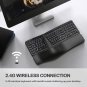 Backlit Wireless Ergonomic Keyboard USB Split Keyboard with Wrist Rest and Comfo
