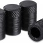 Tire Valve Stem Caps, Black, 4 Pcs/Pack, Anodized Aluminum Tire Valve Cap Set, C