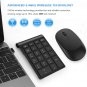 Wireless Number Pad and Mouse Combo, Acedada Portable Ultra Slim 2.4Ghz USB Wire