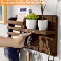 Key Holder for Wall with Magnet Hanging, Rustic Wooden Mail Holder with Key Hook