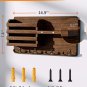 Key Holder for Wall with Magnet Hanging, Rustic Wooden Mail Holder with Key Hook