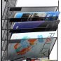 Mesh Hanging Wall File Organizer 6 Tier Vertical Mount, Durable Wall File Holder