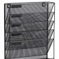 Mesh Hanging Wall File Organizer 6 Tier Vertical Mount, Durable Wall File Holder