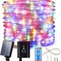 ICRGB Solar Rope Lights Outdoor, 66FT 200 LED Christmas Lights Outdoor Waterproo