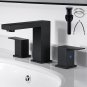 Black Bathroom Faucet 3 Hole - 8Inch Widespread Bathroom Sink Faucets | Two Hand