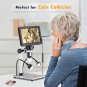 7'' LCD Digital Microscope 1200X, 1080P Coin Microscope with 12MP Camera Sensor,