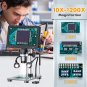 7'' LCD Digital Microscope 1200X, 1080P Coin Microscope with 12MP Camera Sensor,