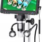 7'' LCD Digital Microscope 1200X, 1080P Coin Microscope with 12MP Camera Sensor,