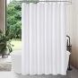 White Fabric Shower Curtain Liner, Simple Shower Curtain or Liner for Modern Neu