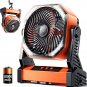 Camping LED Fan with Light, 20000Mah Rechargeable Battery Powered Outdoor Tent F