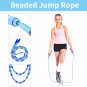 Jump Rope, Adjustable Length Tangle-Free Segmented Soft Beaded Skipping Rope, Fi