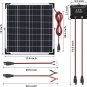 20W 12V Solar Panel Kit, Monocrystalline Solar Battery Trickle Charger Maintaine