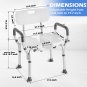 Shower Chair with Arms and Back, Upgraded U-Shaped Seat for inside Shower, Adjus