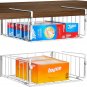 2 Pack Hanging under Shelf Storage Basket,Adjustable under Cabinet Add-On Storag