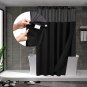 Waffle Weave Shower Curtain with Snap-In Fabric Liner & 12 Black Hooks Set - Hot
