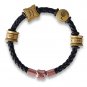 Chakra Reiki Symbol Healing Bracelet -  Handmade Braided Leather Bracelet with P