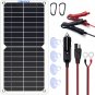 Portable 10W Solar Battery Charger Maintainer Flexible Solar Panel Kit Built-In