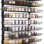 Adjustable Wall Mount Spice Rack, 9-Tier Dual-Use (Multi-Use) Organizer, Black