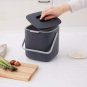 Food Waste Basket Bin W/Handle 2.6L (Dark Gray)