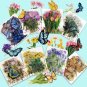 320 PCS Floral Stickers, Self-Adhesive Flowers Stickers,Pet Vintage Sticker Deco