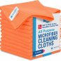12" X 12" MW Pro Multi-Surface Microfiber Cleaning Cloths | Orange - 12 Pack | P