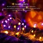 Purple & Orange Halloween Lights, 33Ft 100 LED Halloween Fairy String Lights wit