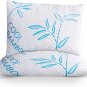 2 Pack Cool Bamboo Pillows for Sleeping - Adjustable Bed Pillows for Sleeping -
