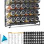 Spice Rack Organizer with 24 Spice Jars, 386 Spice Labels, Chalk Marker and Funn