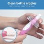 Reusable Sponge Baby Bottle Cleaning Brush with Suction Cup Stand, Scrubber and