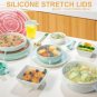 LELE LIFE 4 Pack Same Size Silicone Stretch Lids, Thicker Reusable Durable Silic