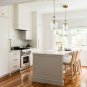 Modern Brushed Gold Pendant Light Clear Glass Adjustable Cord Hanging Light for