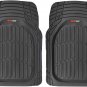 Motor Trend -2 Piece Front Car Floor Mats- Black Flextough Contour Liners-Deep D