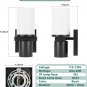 Dual Light Sources Wall Sconces, Black Bathroom Light Fixtures with Glass Shade,