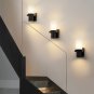 Dual Light Sources Wall Sconces, Black Bathroom Light Fixtures with Glass Shade,
