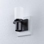 Dual Light Sources Wall Sconces, Black Bathroom Light Fixtures with Glass Shade,