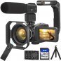 Camcorders Video Camera 4K 56MP UHD Video Camera for Youtube with External Mic V