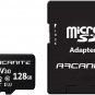 128GB Microsdxc Memory Card with Adapter - A1, UHS-I U3, V30, 4K, C10, Micro SD,