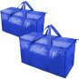 2 Pack Extra Large Moving Bags with Zippers & Carrying Handles, Heavy-Duty Stora