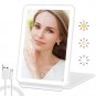 COSMIRROR Rechargeable Lighted Makeup Vanity Mirror with 3 Colors Lighting, Ligh