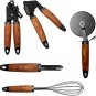 5 Piece Kitchen Gadget Set | Pizza Cutter, Egg Whisk, Vegetable Peeler, Can Open