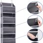 1-Pack over Door Organizer with 5 Large Pockets 10 Mesh Side Pockets, 44 Lbs Wei