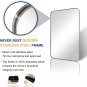 ANDY STAR Brushed Nickel Mirror for Bathroom, 22"X30" Silver Metal Frame Wall Mi