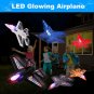 6 Pack Airplane Launcher Toy,7.4" F-35 Foam LED Plane,Catapult Plane with 6 Stic