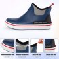 DRYCODE Rain Boots Men, Waterproof Fishing Deck Boots, Anti-Slip Ankle Rubber Bo