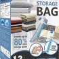 12 Pack Vacuum Storage Bags, Space Saver Bags (2 Jumbo/2 Large/2 Medium/2 Small/