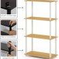(99557BE/WH) Turn-N-Tube 4-Tier Multipurpose Shelf Display Rack - Beech/White