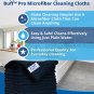 12" X 12" Buff Pro Multi-Surface Microfiber Cleaning Cloths | Black - 12 Pack |