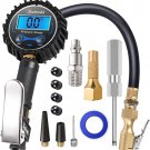 Digital Tire Inflator with Pressure Gauge, 250 PSI Air Chuck and Compressor Acce