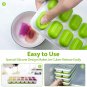 Ice Cube Trays 4 Pack, Easy-Release Silicone & Flexible 14-Ice Cube Trays with S